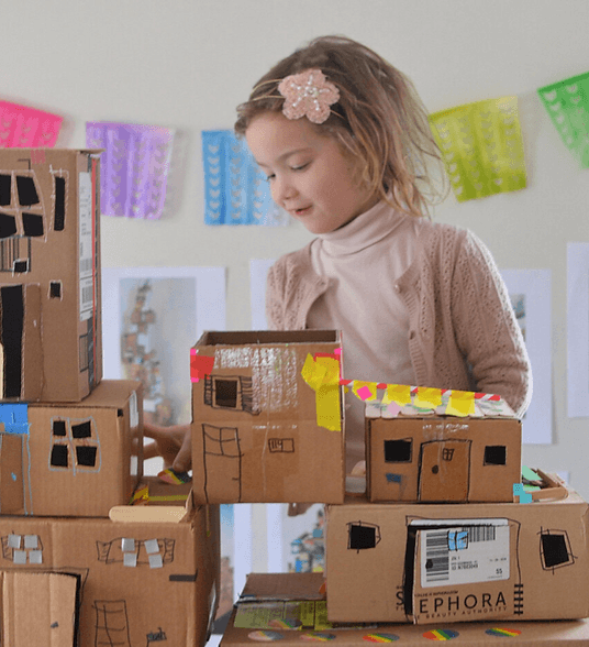 Kids painting together